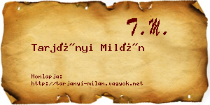 Tarjányi Milán névjegykártya