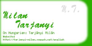milan tarjanyi business card